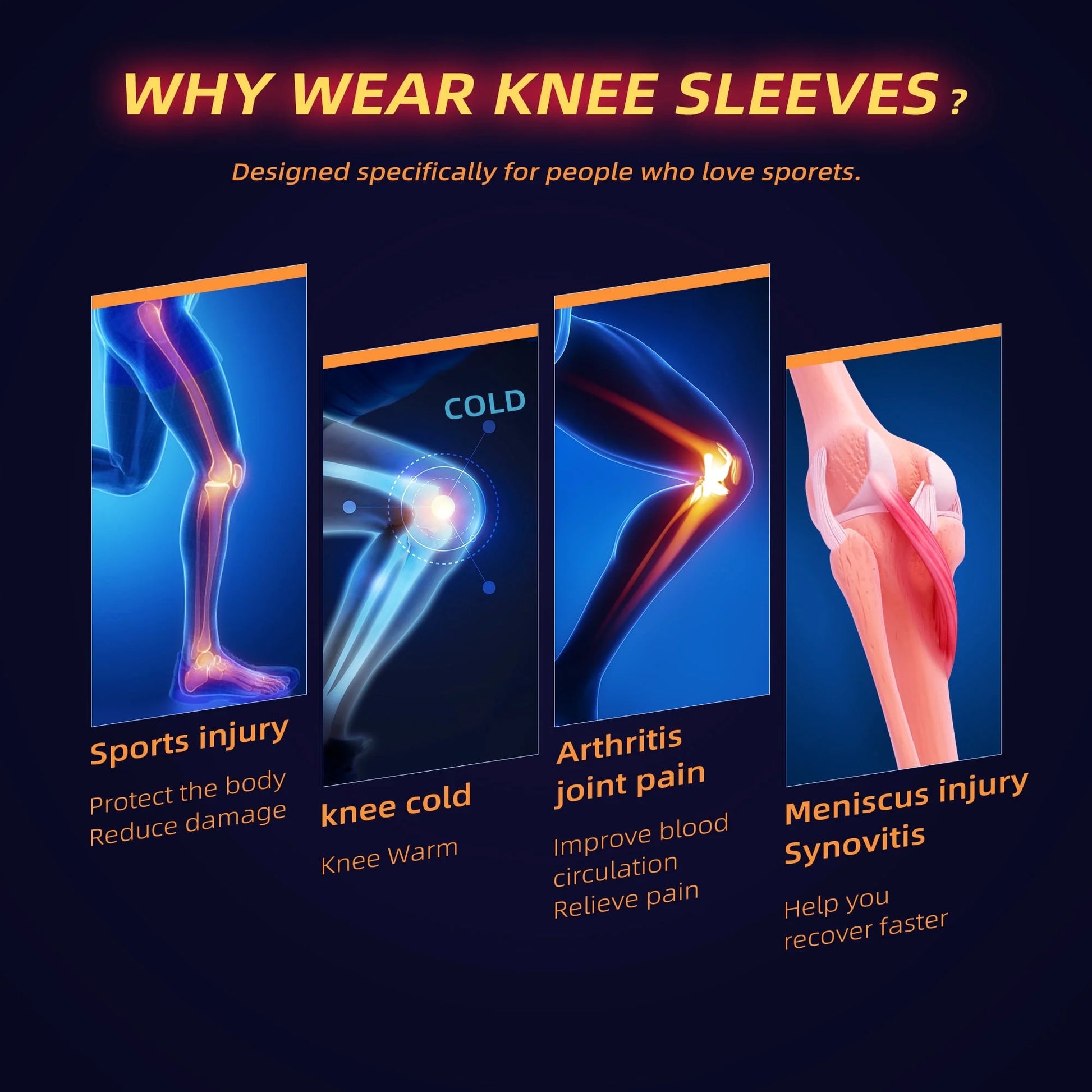 Copper Knee Brace Support for Men and Women Knee Compression Sleeve for Knee Arthritis Pain Relief-2Xl